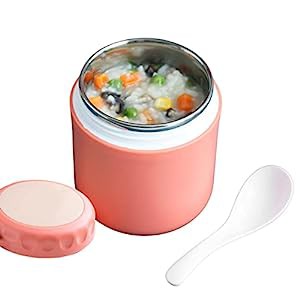 ランチ スープ - スプーン付き 500ml ポータブル ラージ ランチ カップ -  (中古品)