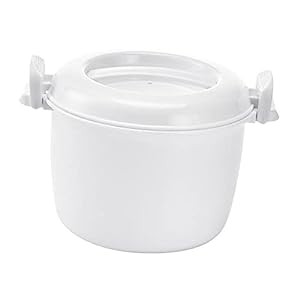 COLLBATH 米 炊飯器 電子レンジ 容器 へ?? 食品 容器 蓋付き 小 蒸し器  (未使用の新古品)