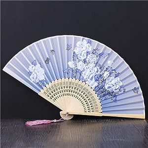 扇子 レディース, 女性用夏 シルク 日本のチャイナドレス 小道具 クラシカ (中古品)