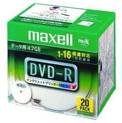 【6個セット】maxell DR47WPD.S1P20S A データ用 DＶD-R 4.7GB 16倍速対応 (中古品)