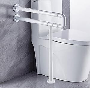 脚付きU字型トイレハンドル、ルミナスサークル付きステンレス鋼壁掛け手す (中古品)