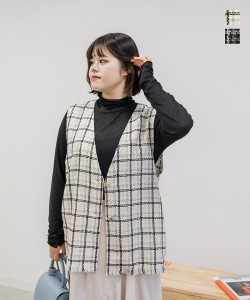 大幅お値下げ】モノワイルドツイード ロングジレ-