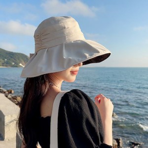 UVカット帽子 紫外線 遮光 夏 通気 大きいサイズ 漁師帽子 サンバイザー 韓国 帽子 日焼け防止 可愛い ハット 麦わら帽子 帽子 小顔効果