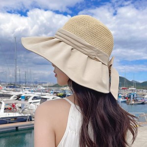 UVカット帽子 紫外線 遮光 夏 通気 サンバイザー 漁師帽子 アウトドア 韓国 帽子 日焼け防止 可愛い ハット 麦わら帽子 帽子 小顔効果