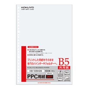 （まとめ）PPC用紙（共用紙） B5 26穴 100枚×25冊／箱〔代引不可〕