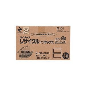 （まとめ） ニチバン マイタック(R) リサイクルインデックス OA対応 ブンボックス(TM) インクジェットプリンタ対応 MLBB-132RR 赤枠 1箱