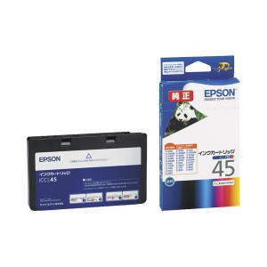 （まとめ） エプソン EPSON インクカートリッジ カラー（4色一体型） ICCL45 1個 〔×3セット〕〔代引不可〕