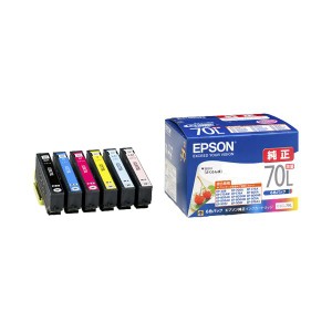 （まとめ） エプソン EPSON インクカートリッジ 増量6色パック IC6CL70L 1箱（6個：各色1個） 〔×3セット〕〔代引不可〕