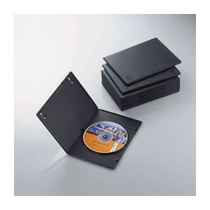 (まとめ)エレコム スリムDVDトールケース CCD-DVDS03BK〔×10セット〕〔代引不可〕