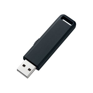 (まとめ)サンワサプライ USB2.0メモリ UFD-SL2GBKN〔×2セット〕〔代引不可〕