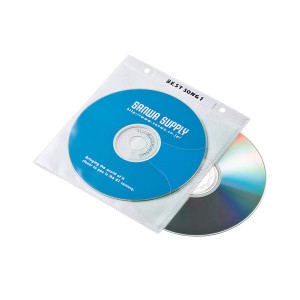 (まとめ)サンワサプライ DVD・CD不織布ケース(リング穴付・ホワイト) FCD-FR100WN〔×5セット〕〔代引不可〕