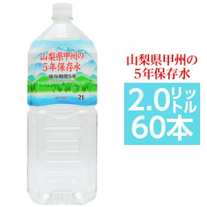 〔まとめ買い〕甲州の5年保存水 備蓄水 2L×60本(6本×10ケース) 非常災害備蓄用ミネラルウォーター〔代引不可〕