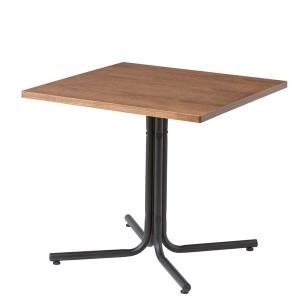 センターテーブル リビングテーブル 幅75cm ブラウン 正方形 スチールフレーム ダリオ カフェテーブル リビング ダイニング〔代引不可〕