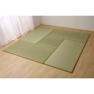 日本製 い草 置き畳/ユニット畳 〔ナチュラル 4.5畳セット 82×164cm4枚＋82×82cm1枚〕 軽量 抗菌 防臭 連結ジョイント付〔代引不可〕