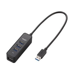 エレコム USB3.0ハブ/マグネット付/バスパワー専用/4ポート/ブラック U3H-T405BBK〔代引不可〕
