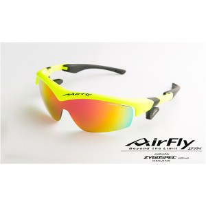 AirFly（エアフライ）ノーズパッドレススポーツサングラス ユニセックス マットネオンイエロー AF-201 C2〔代引不可〕