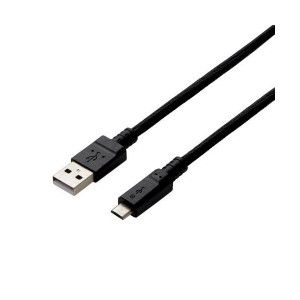 （まとめ） エレコム 2A対応高耐久microUSBケーブル MPA-AMBS2U20BK 〔×3セット〕〔代引不可〕