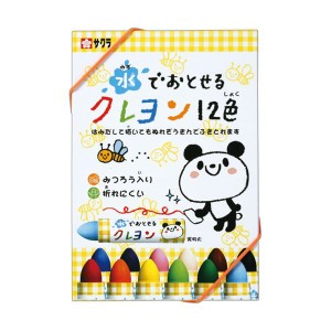 （まとめ） サクラクレパス 水でおとせるクレヨン12色（各色1本） WYL12 1パック 〔×5セット〕〔代引不可〕