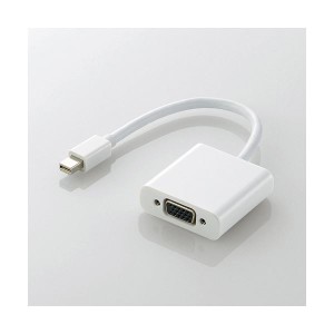 （まとめ）エレコム MiniDisplayPort-VGA変換アダプタ AD-MDPVGAWH 1個〔×2セット〕〔代引不可〕