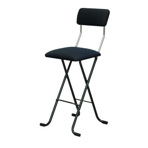 折りたたみ椅子 〔2脚セット ブラック×ブラック〕 幅40cm 日本製 スチールパイプ〔代引不可〕