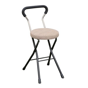 折りたたみ椅子 〔4脚セット アイボリー×ブラック〕 幅33cm 日本製 スチールパイプ〔代引不可〕