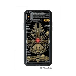 STAR WARS スター・ウォーズ グッズコレクション FLASH M-FALCON 基板アート iPhone Xケース 黒 F10B〔代引不可〕