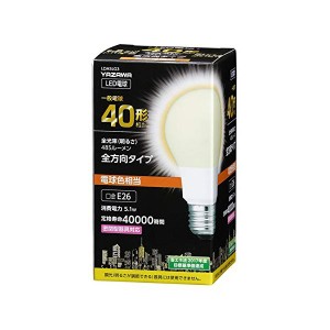 5個セット YAZAWA 一般電球形LED 40W相当 電球色 LDA5LG3X5〔代引不可〕