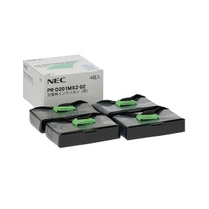 (まとめ）NEC 交換用インクリボン 黒 PR-D201MX2-02 1箱(4本)〔×3セット〕〔代引不可〕