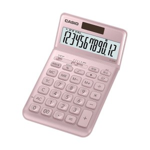 (まとめ) カシオ デザイン電卓 12桁ジャストタイプ ライトピンク JF-S200-PK-N 1台 〔×5セット〕〔代引不可〕