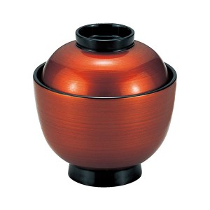 一口小吸椀/お椀 〔茶金刷毛目ツバ黒 TA〕 直径93×高さ100(72)mm 日本製 食洗機対応 〔和食 レストラン 店舗 お店〕〔代引不可〕