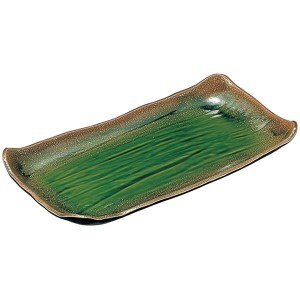 いなせ大皿/和食器 〔織部 M〕 435×230×45mm 日本製 〔和食 レストラン 居酒屋 店舗 お店〕〔代引不可〕