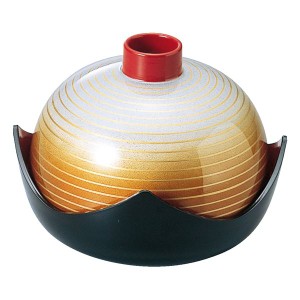 四峰盛器/和食器 〔オレンジぼかし金ライン A〕 直径138×113mm 日本製 〔和食 レストラン 居酒屋 店舗 お店〕〔代引不可〕