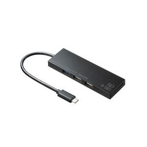 サンワサプライ USB Type Cコンボハブ カードリーダー付き USB-3TCHC16BK〔代引不可〕