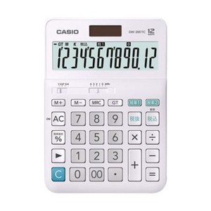 （まとめ）カシオ W税率電卓 12桁 デスクタイプDW-200TC-N 1台〔×5セット〕〔代引不可〕