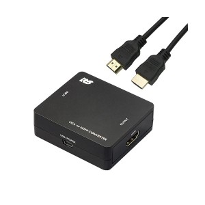 ラトックシステム VGA to HDMIコンバーター HDMIケーブル 1mセット RS-VGA2HD1+HDM10-064BK〔代引不可〕