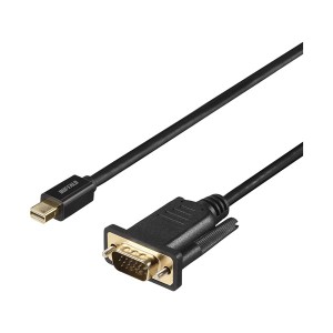 バッファロー（サプライ） miniDP-VGA 変換ケーブル 2m ブラック BMDPVG20BK〔代引不可〕