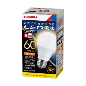 （まとめ）東芝ライテック LED電球 一般電球形 E26口金 7.8W 電球色 LDA8L-G/60W/2 1個 〔×3セット〕〔代引不可〕