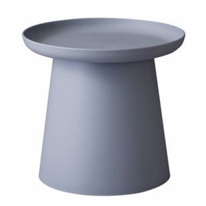 サイドテーブル ミニテーブル 直径50×高さ45.5cm Sサイズ 円形 グレー ポリプロピレン 組立品 ラウンドテーブル リビング〔代引不可〕