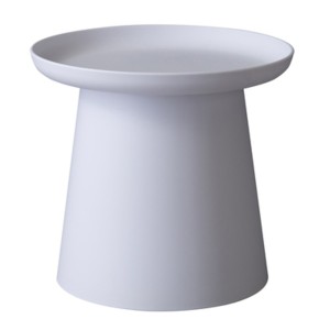 サイドテーブル ミニテーブル 直径50×高さ45.5cm Sサイズ 円形 ホワイト ポリプロピレン 組立品 ラウンドテーブル リビング〔代引不可〕