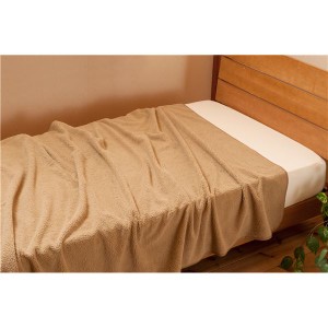 毛布 寝具 ダブル 約180×200cm キャメル 日本製 吸湿発熱 薄型 もこもこ シープタッチ エバーウォーム ベッドルーム 寝室〔代引不可〕