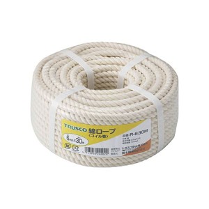 TRUSCO 綿ロープ φ6mm×30m コイル巻 R-630M 1巻〔代引不可〕