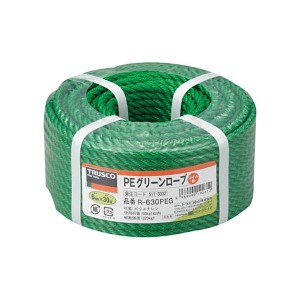 (まとめ) TRUSCO PEグリーンロープ 6mm×30m コイル巻 R-630PEG 1巻 〔×5セット〕〔代引不可〕