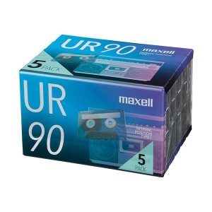 (まとめ) マクセル 音楽用カセットテープ「UR」 90分 UR-90N5P 1パック(5巻) 〔×5セット〕〔代引不可〕