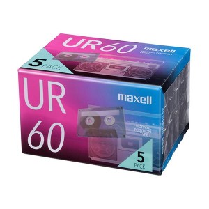 (まとめ) マクセル 音楽用カセットテープ「UR」 60分 UR-60N5P 1パック(5巻) 〔×5セット〕〔代引不可〕