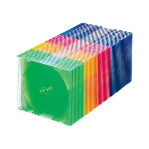 サンワサプライ Blu-ray・DVD・CDケース(スリムタイプ・50枚セット・5色ミックス) FCD-PU50MXN2〔代引不可〕