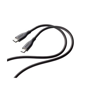 エレコム なめらかUSB Type-Cケーブル(非認証品、C-C) 1.0m グレー MPA-CCSS10GY〔代引不可〕