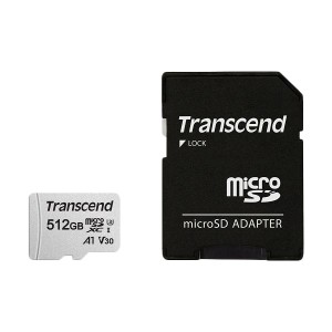 トランセンドジャパン 512GB microSDXCカード w/adapter UHS-I U3 A1 300S TS512GUSD300S-A〔代引不可〕