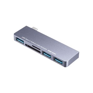 〔5個セット〕 サンワサプライ USB Type-Cハブ(カードリーダー付き) USB-3TCHC18GYX5〔代引不可〕