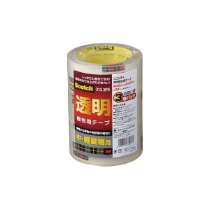 3M Scotch スコッチ 透明梱包用テープ 中 軽量物梱包用3巻パック 3M-313-3PN