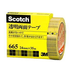 3M Scotch スコッチ 透明両面テープ 24mm×35m 3M-665-3-24